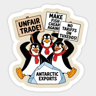 Penguins-Protest-Against-Tariffs-Funny-Penguin-Tariff Sticker